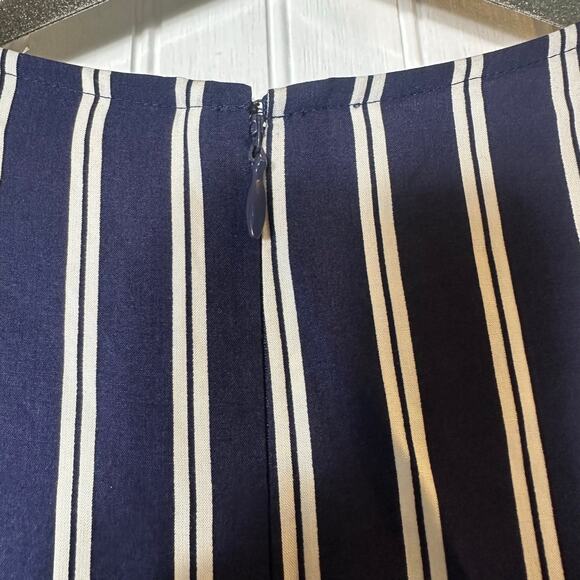 Boden Striped Asymmetric Midi Dress Navy Blue NEW - Picture 6 of 9